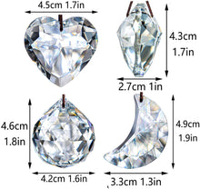 Load image into Gallery viewer, 3 pcs Hanging Crystal Suncatcher Prism Ball Heart Moon Window Decor Car Charms,Christmas Gift for Her,Kids,Hanging Holiday Decorations
