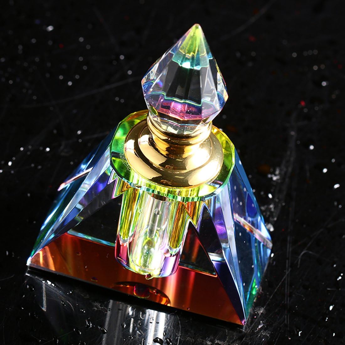 H&D HYALINE & DORA Crystal Egyptian Mini Perfume Bottles, Glass Refillable Empty Bottles,3ML