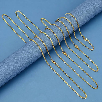 H&D HYALINE & DORA 33 ft Necklace Chains 2.2mm Golden Iron Cross Chains Link Flat O-Shaped Cable Chains Craft Jewelry Chain for DIY Necklace Bracelet Jewelry Making Valentine, 3x2.2x0.6mm