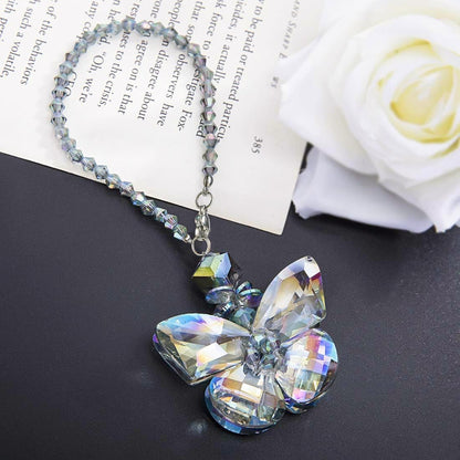H&D HYALINE & DORA Crystal Glass Butterfly Car Key Charm Mirror Hanging Ornaments Gift