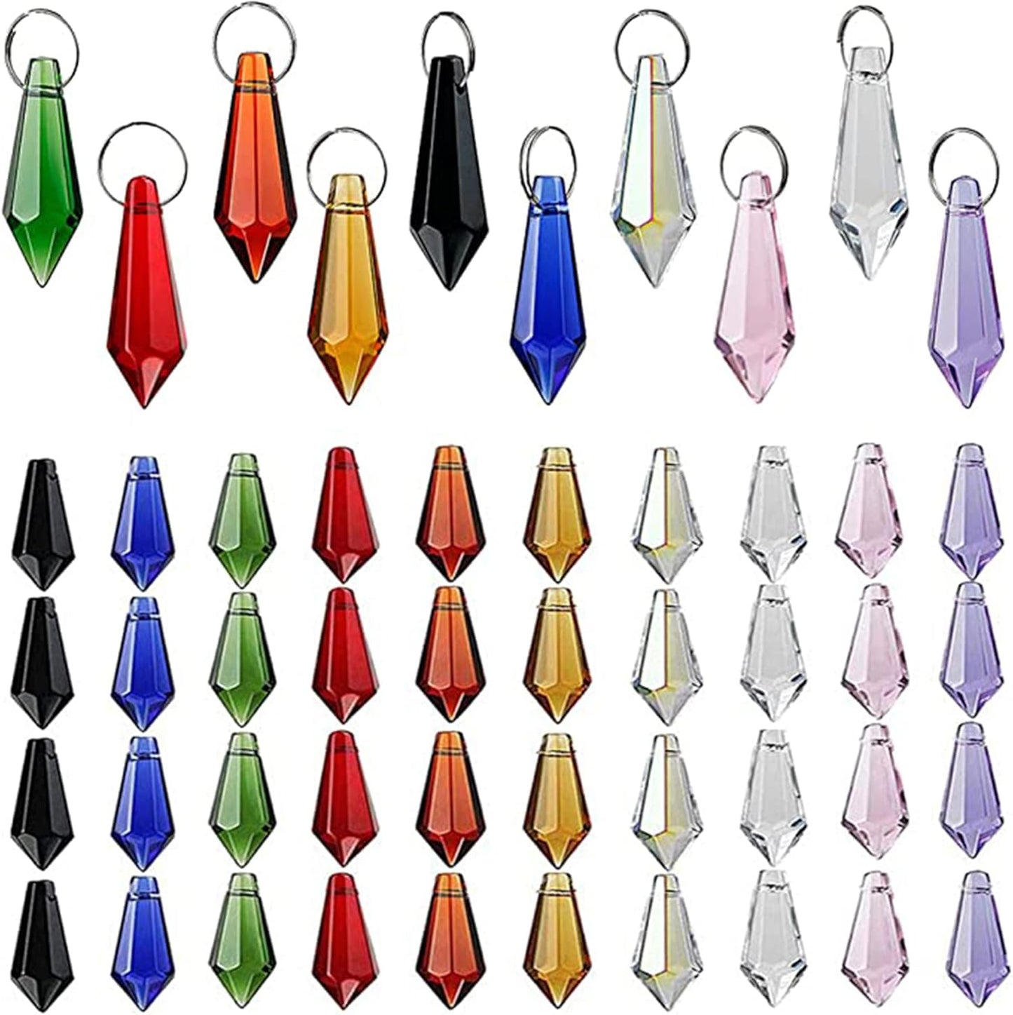 H&D HYALINE & DORA 50pcs 38mm Crystal Keychain Pendant
