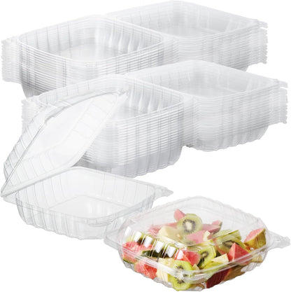 suncatcher 30 Pack 8.5 x 8 x 3.2 Inches Clear Hinged Plastic Containers, Clamshell Take Out Containers, Bakery To Go Disposable Plastic Container, Ideal for Salads Cake Pastry Fruit Sandwiches