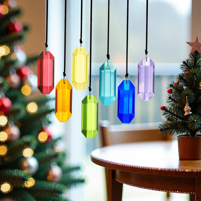 HDCRYSTALGIFTS 7pcs Crystal Suncatcher Prisms 3'' Sun Catchers Indoor Window Rainbow Prism Suncatcher Crystals Hanging for Home Garden Decor,Glass Ornaments For Mother's Day Decoration Gift