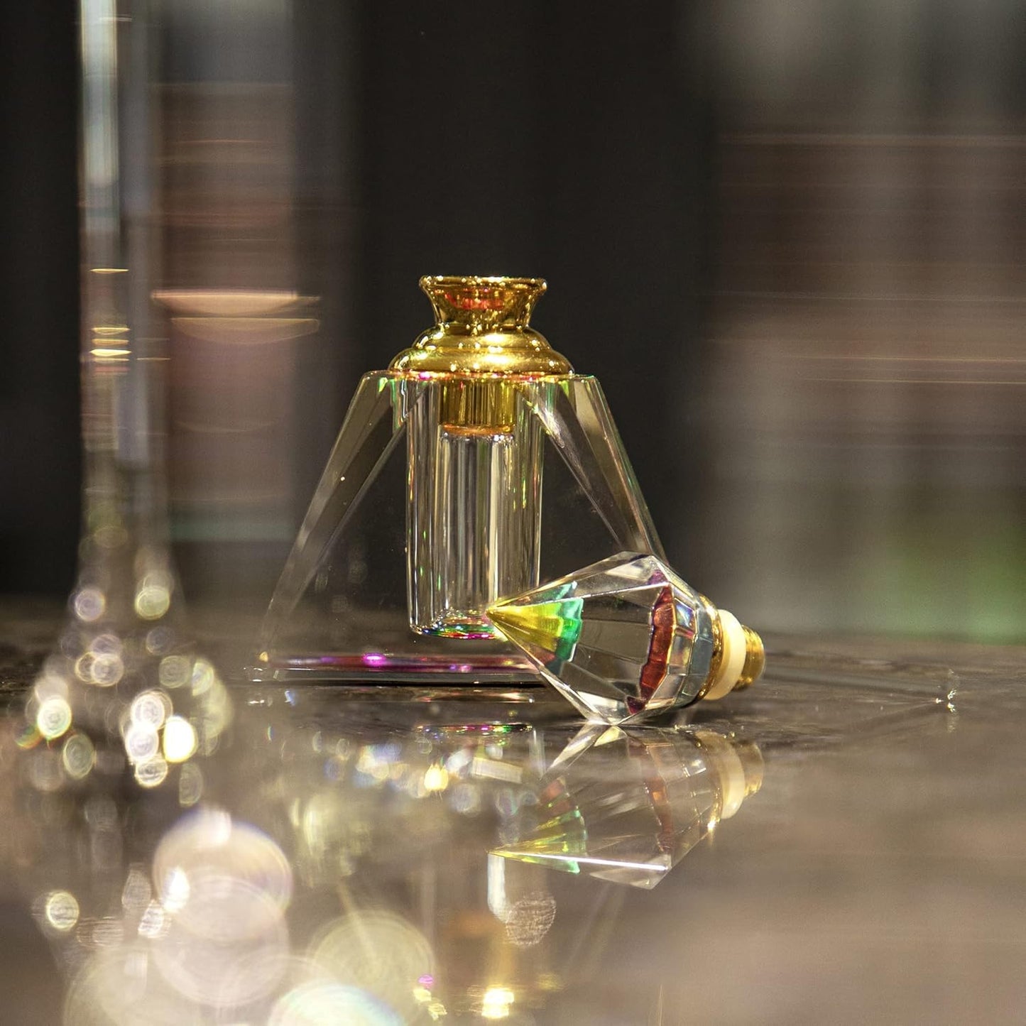 H&D HYALINE & DORA Crystal Egyptian Mini Perfume Bottles, Glass Refillable Empty Bottles,3ML