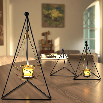 HDSPKCRYS 3 Pack Metal Triangle Hanging Hook Stands Modern Display Stands Hanging Hook for Indoor Outdoor Use Succulents Air Plants Home Decor