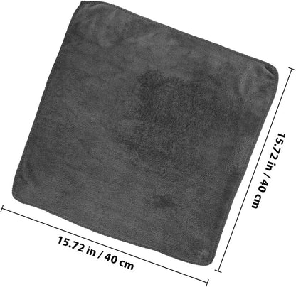 suncatcher 12pcs Gray Microfiber Car Washing Rags 40x40cm Absorbent Reusable Cleaning Cloths for Vehicle and Kitchen Use