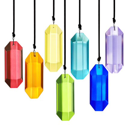 HDCRYSTALGIFTS 7pcs Crystal Suncatcher Prisms 3'' Sun Catchers Indoor Window Rainbow Prism Suncatcher Crystals Hanging for Home Garden Decor,Glass Ornaments For Mother's Day Decoration Gift