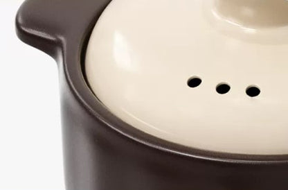 KANPURA Crockery Pots, 1.5L Ceramic Casserole Pot with Lid & Double Handles, Heat Resistant Clay Pot for Soup, Stew and Braised Food