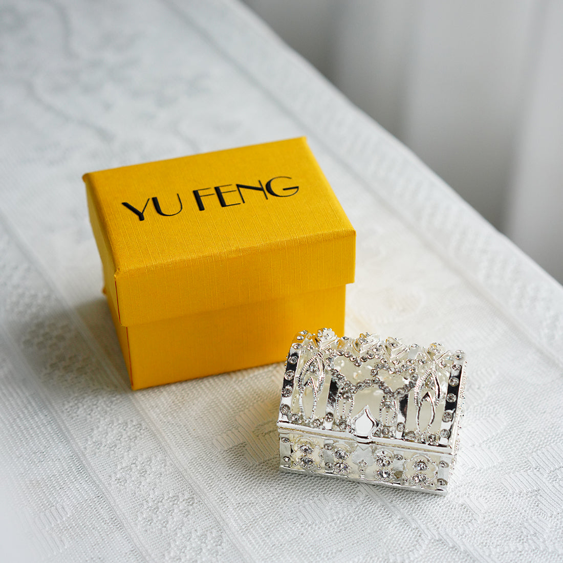 YU FENG Silver Jewelry Box for Girls and Women