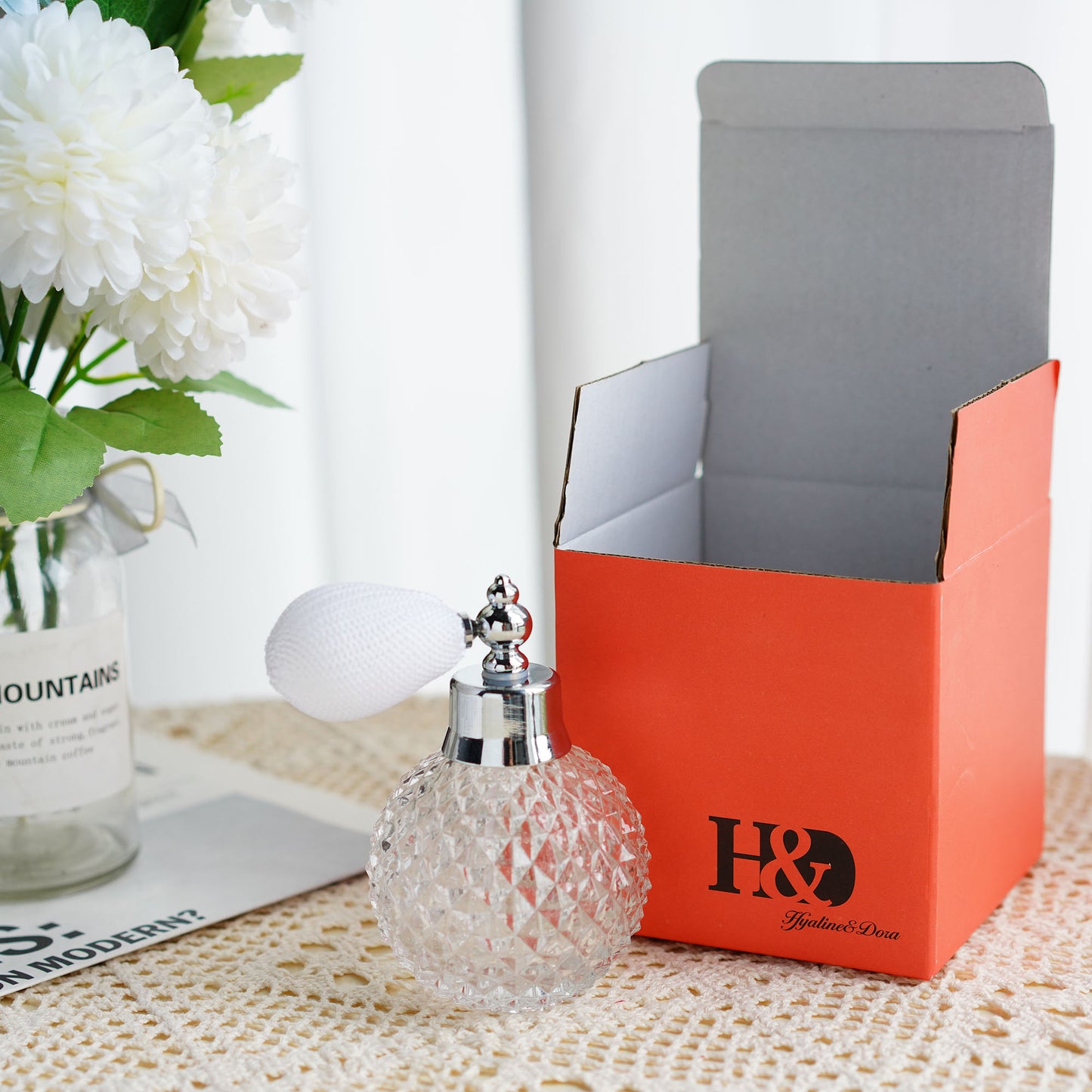 H&D HYALINE & DORA Empty Crystal Vintage Perfume Replacement Spray Bottle Atomizer Luxury Series