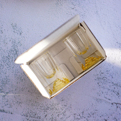 H&D HYALINE & DORA Set of 2 Glass Wine Cup -Little Wine Glass Stemless - Whiskey Gift