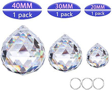 Load image into Gallery viewer, H&amp;D Crystal Ball Prisms Chandelier Lamp Lighting Drops Hanging Glass Prisms Parts Suncatcher Rainbow Pendants Maker Home/House Decor, Pack of 3(20mm/30mm/40mm )
