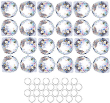 Load image into Gallery viewer, H&amp;D 24pcs Clear Crystal Ball Prism Suncatcher Rainbow Pendants Maker, Hanging Crystals Prisms for Windows,20mm
