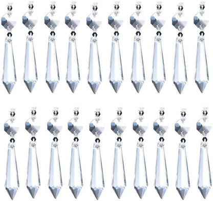 H&D HYALINE & DORA 20PCS 55mm Clear Chandelier Icicle Crystal Prisms Lamp Decoration