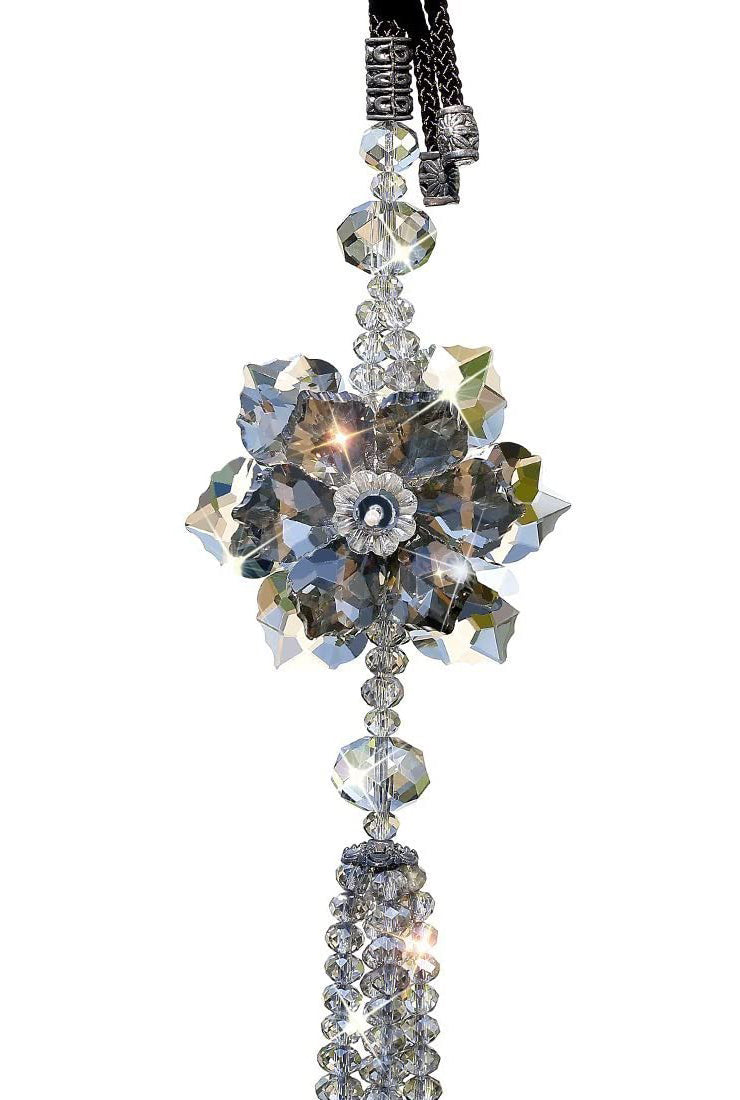 H&D HYALINE & DORA Crystal Maple Leaf Car Charms Pendant Hanging for Rear view Mirror