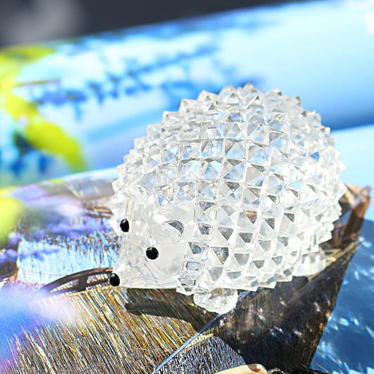 H&D HYALINE &DORA Cut Clear Crystal Hedgehog Animal Figurine Collection Glass Ornament