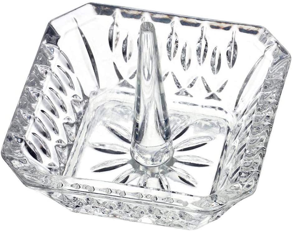 H&D HYALINE & DORA Crystal Ring Holder Display Dish Jewelry Collectibles Wedding Decor