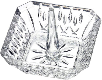 H&D HYALINE & DORA Crystal Ring Holder Display Dish Jewelry Collectibles Wedding Decor