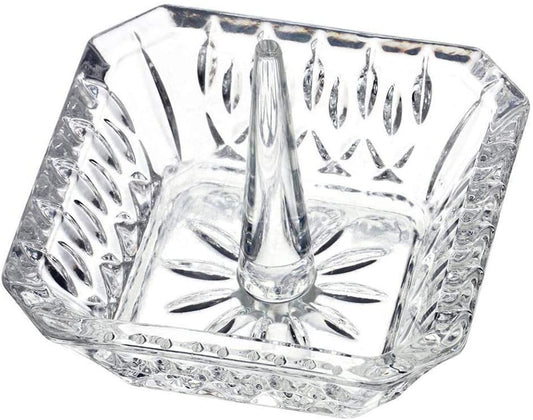 H&D HYALINE & DORA Crystal Ring Holder Display Dish Jewelry Collectibles Wedding Decor