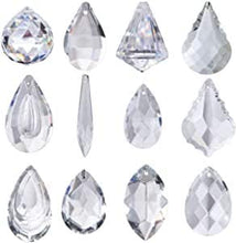 Load image into Gallery viewer, Pack of 12 Clear Crystal Chandelier Lamp Lighting Drops Pendants Balls Prisms Hanging Glass Prisms Parts Suncatcher Home/House Decor
