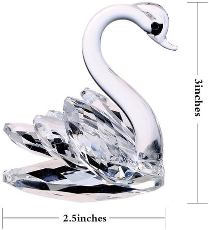 H&D HYALLINE & DORA Crystal Swan Figurine Collection Paperweight Table Centerpiece Ornament
