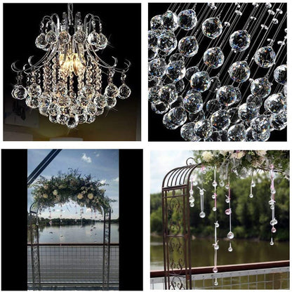 H&D HYALINE & DORA 10pcs 30mm Clear Crystal Ball Prism Rainbow Suncatcher Hanging Pendants