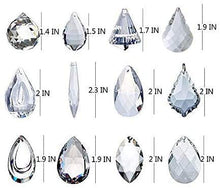 Load image into Gallery viewer, Pack of 12 Clear Crystal Chandelier Lamp Lighting Drops Pendants Balls Prisms Hanging Glass Prisms Parts Suncatcher Home/House Decor
