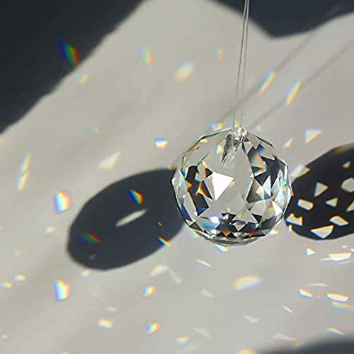 H&D Clear Crystal Ball Prism Suncatcher Rainbow Pendants Maker, Hanging Crystals Prisms for Windows(50mm/2in 2pack)