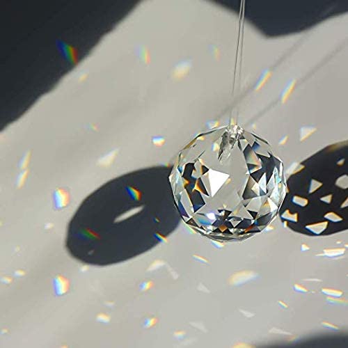 H&D 24pcs Clear Crystal Ball Prism Suncatcher Rainbow Pendants Maker, Hanging Crystals Prisms for Windows,20mm