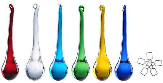 H&D HYALINE & DORA 6pcs 5.9in Crystal Raindrop Chandelier Prisms Hanging Drops Pendants