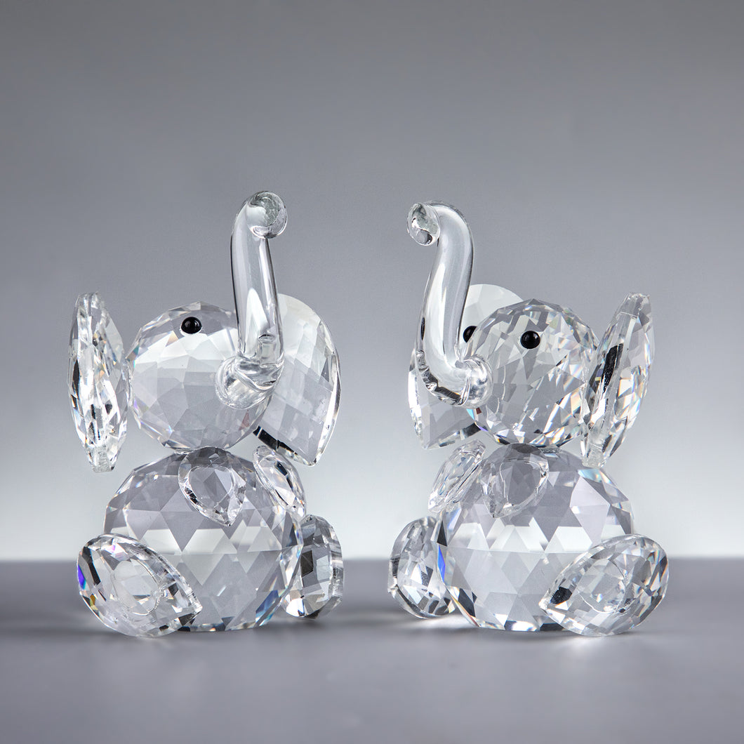 2pcs Austrian Crystal Cute Elephants Figurines Collectibles Glass Animal Christmas Gift Wedding Souvenirs