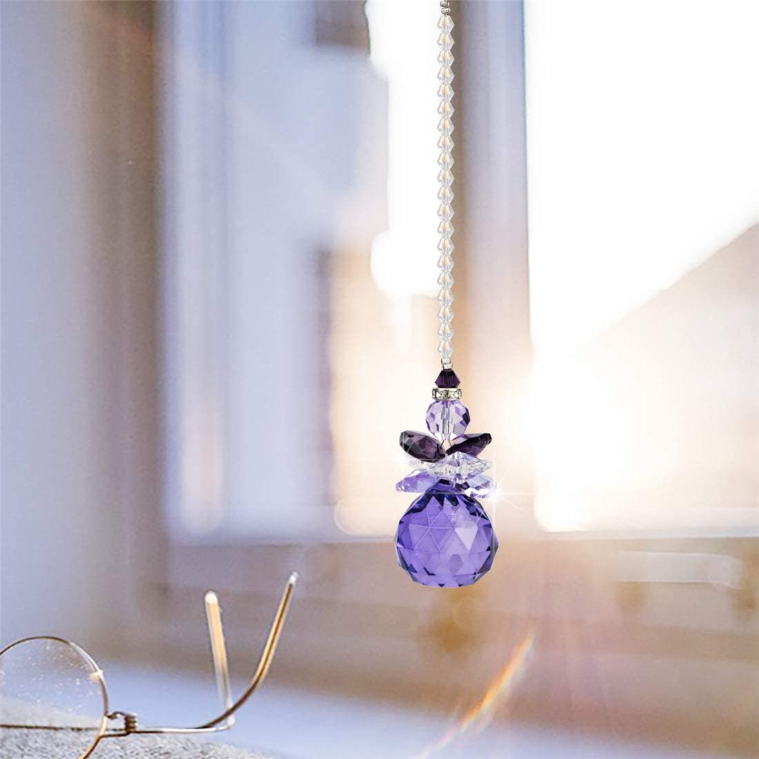 H&D HYALINE & DORA Hanging Crystal Angel Suncatcher Rainbow Maker Guardian Angel Ornament