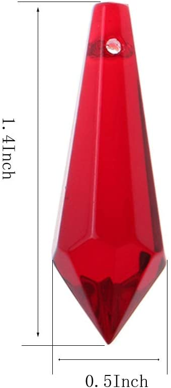 H&D HYALINE & DORA 50pcs 38mm Crystal Icicle Pendant Chandelier Prisms Drops Lamp Candle Holders Curtain DIY Parts