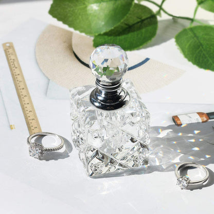 H&D HYALINE & DORA 5ml Clear Cubic Carved Decor Refillable Empty Crystal Perfume Bottle