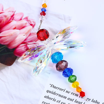 H&D HYALINE & DORA Crystal Dragonfly Pendant Glass Suncatcher for Home Fengshui Decoration Window Decor