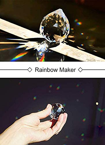 H&D Crystal Ball Prisms Chandelier Lamp Lighting Drops Hanging Glass Prisms Parts Suncatcher Rainbow Pendants Maker Home/House Decor, Pack of 3(20mm/30mm/40mm )