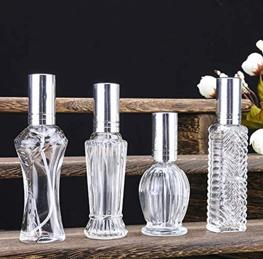 H&D HYALINE & DORA Vintage Refillable Perfume Bottles Glass Empty Spray Bottle Wedding Gifts Car Decor Set of 4