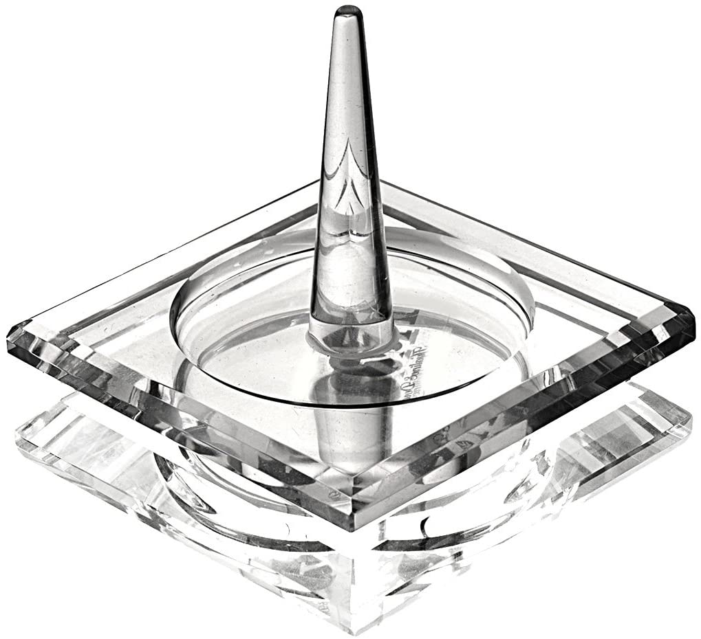 H&D HYALINE & DORA Square Crystal Glass Ring Holder for Jewelry