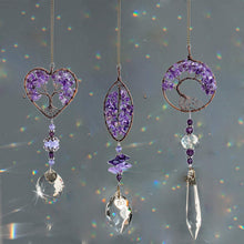 Load image into Gallery viewer, Set 3 Fantasy Purple Tree of Life Hanging Crystal Pendant Decor for Window,Car, Wedding,Party
