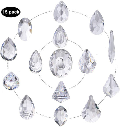 H&D HYALINE & DORA 15pcs Crystal Chandelier Lamp Lighting Drops Pendants Balls Prisms