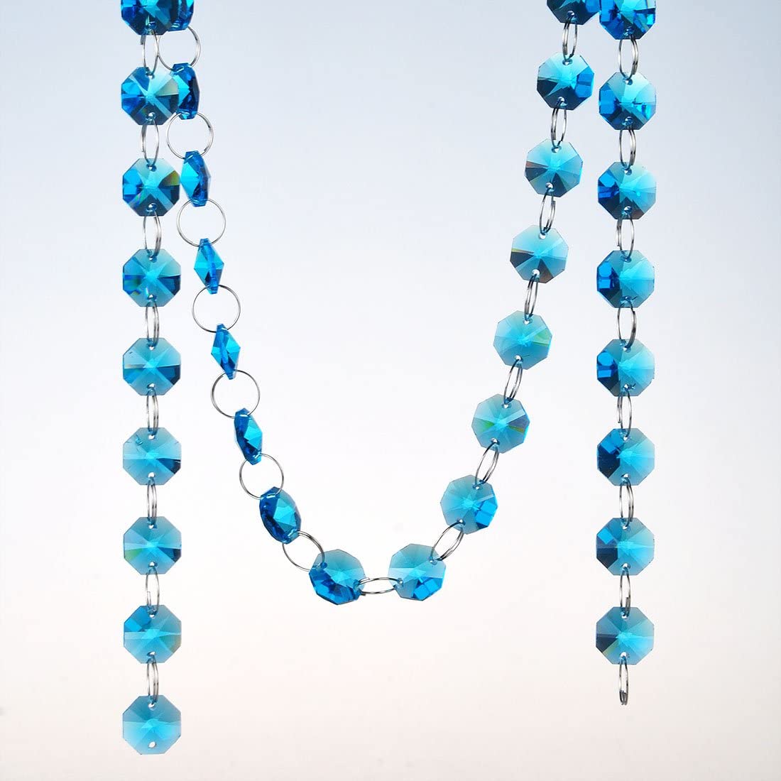 H&D HYALINE & DORA 6FT Octagon Beads Crystal Chain Chandelier Prisms Hanging Wedding Garland