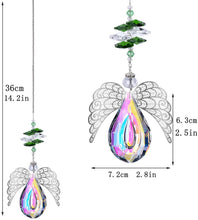 Load image into Gallery viewer, Metal Angel Wing Pendant with Rainbow Crystal Prisms Suncatcher Window Home Christmas Hanging Decor,Set 3pcs
