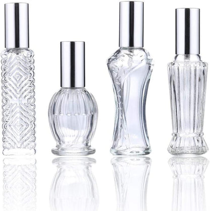 H&D HYALINE & DORA Vintage Refillable Perfume Bottles Glass Empty Spray Bottle Wedding Gifts Car Decor Set of 4