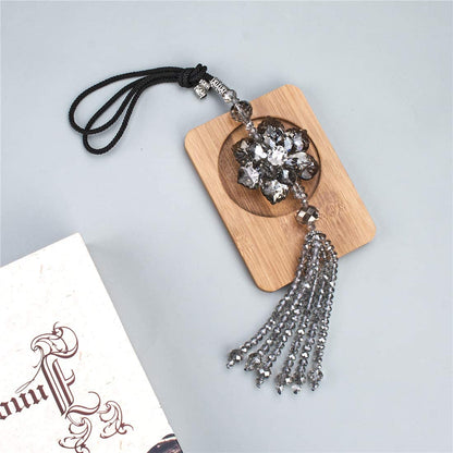 H&D HYALINE & DORA Crystal Maple Leaf Car Charms Pendant Hanging for Rear view Mirror
