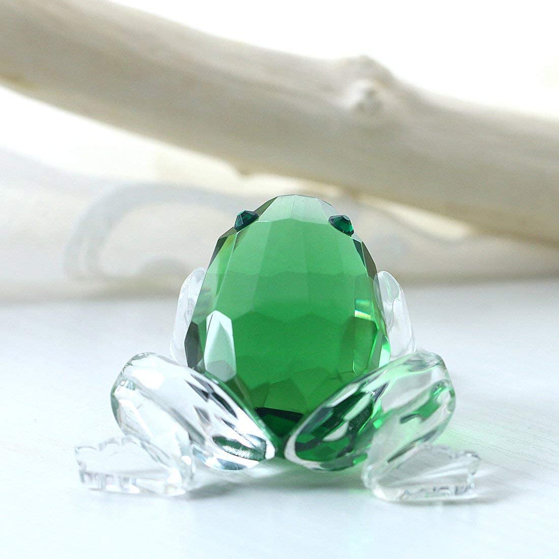 H&D HYALINE & DORA Small Crystal Frog Figurine Collection Paperweight Table Centerpiece Ornament