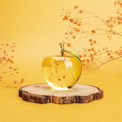 H&D HYALINE & DORA Glaze Crystal Apple Paperweight Craft Decoration (yellow)