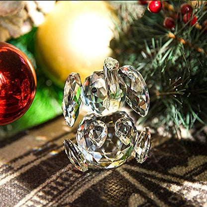 H&D HYALINE & DORA Crystal Elephant Figurine Collection Cut Glass Statue Animal Collectible