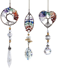 Load image into Gallery viewer, Handmade Chakra Suncatcher Window Hanging Crystal Drop Prism Ornaments,Pack 3pcs
