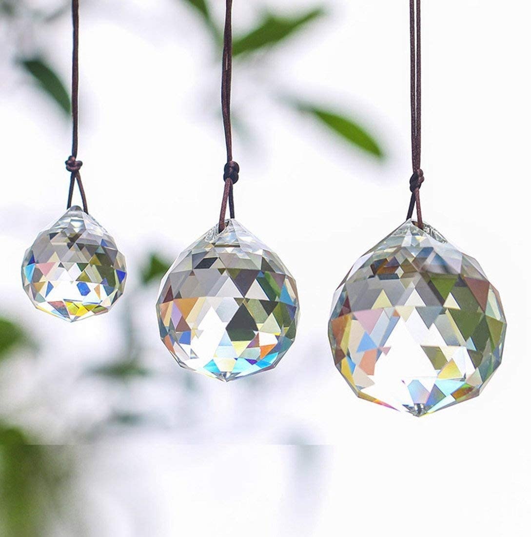 H&D HYALINE & DORA 30/40/50mm Faceted Crystal Ball Chandelier Prisms Ceiling Lamp Lighting Hanging Drop Pendants 3pcs