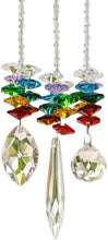 Load image into Gallery viewer, Chandelier Crystals Prisms Rainbow Octagon Chakra Suncatcher, Set of 3
